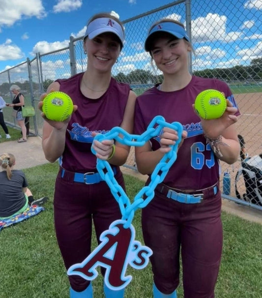 Custom Fan Chain - Giant Logo Necklace - Sports Homerun Turnover Jumbo Oversized Chunky Swag Rally MVP Player of the Game Award 3D Printed